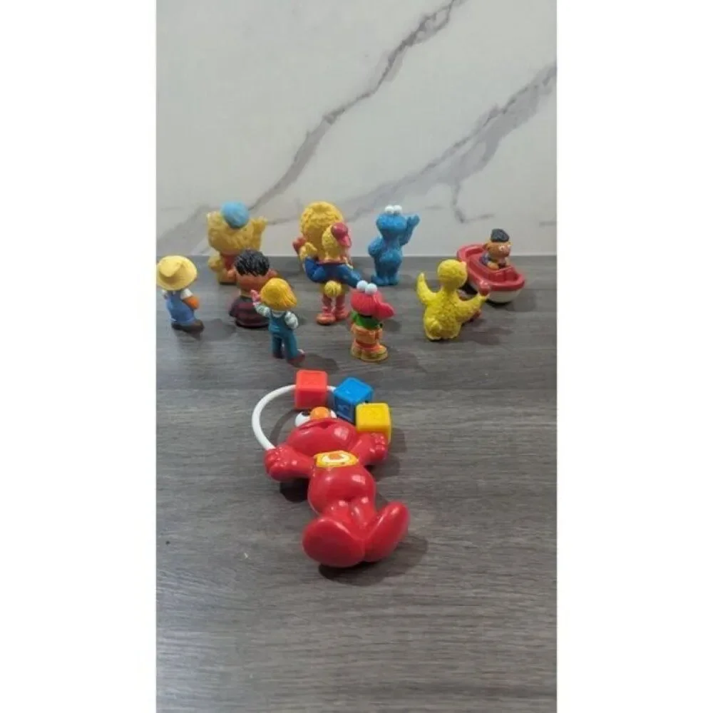 Vintage‎ Sesame Street Figure Lot Elmo Big Bird Cookie Monster Ernie Bert 10pc